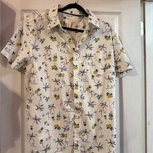 Aeropostale White Tropical Print Men's Shirt